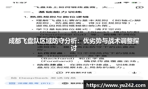 成都飞盘队区域防守分析：优劣势与战术调整探讨